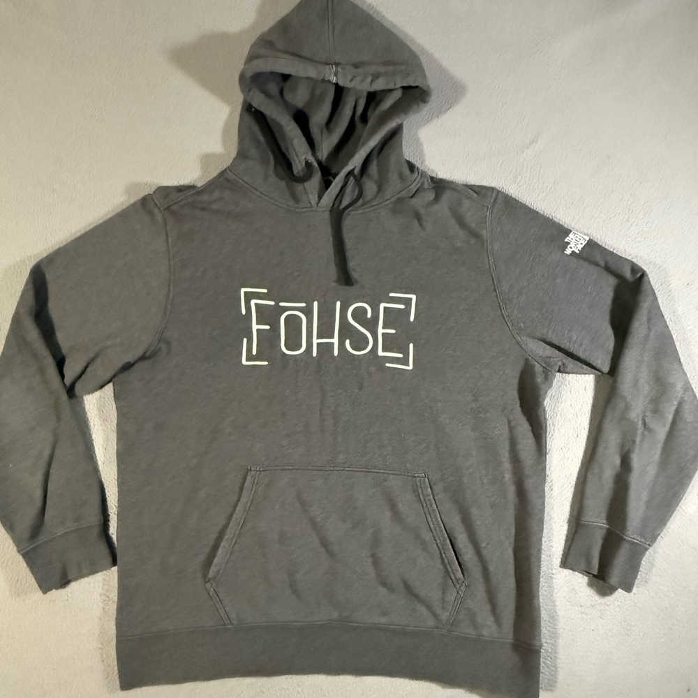 The North Face Gray Fleece Pullover Hoodie Men's Regular Fit Size XL FoHSE Logo